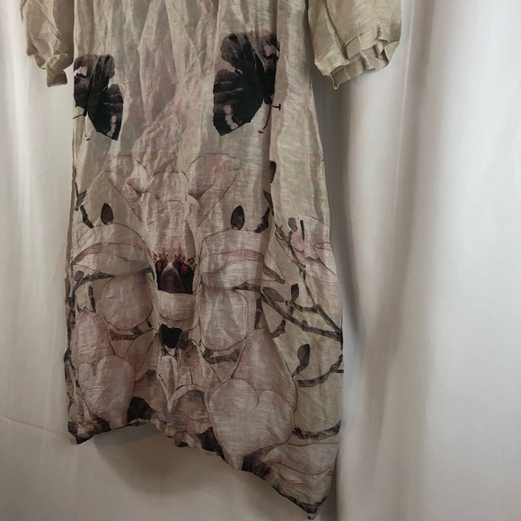 Elenyun Silk/Linen sheer floral half sleeve button front jacket M - Picture 9 of 16